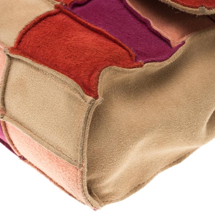 Pre Owned Chanel Multicolor Patchwork Suede Small Reissue Flap Shoulder Bag