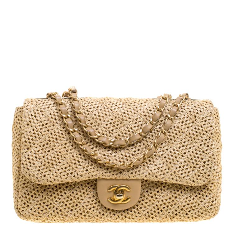 Chanel Beige Crochet Cayo Coco Flap Bag