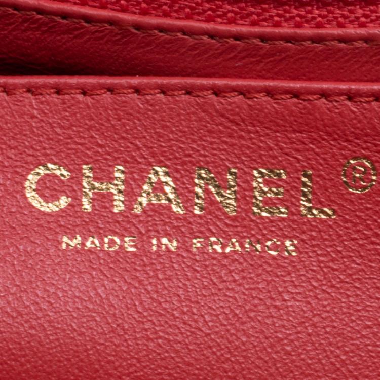 Pre Owned Chanel Red Quilted Leather Maxi Jumbo XL Classic Flap Bag