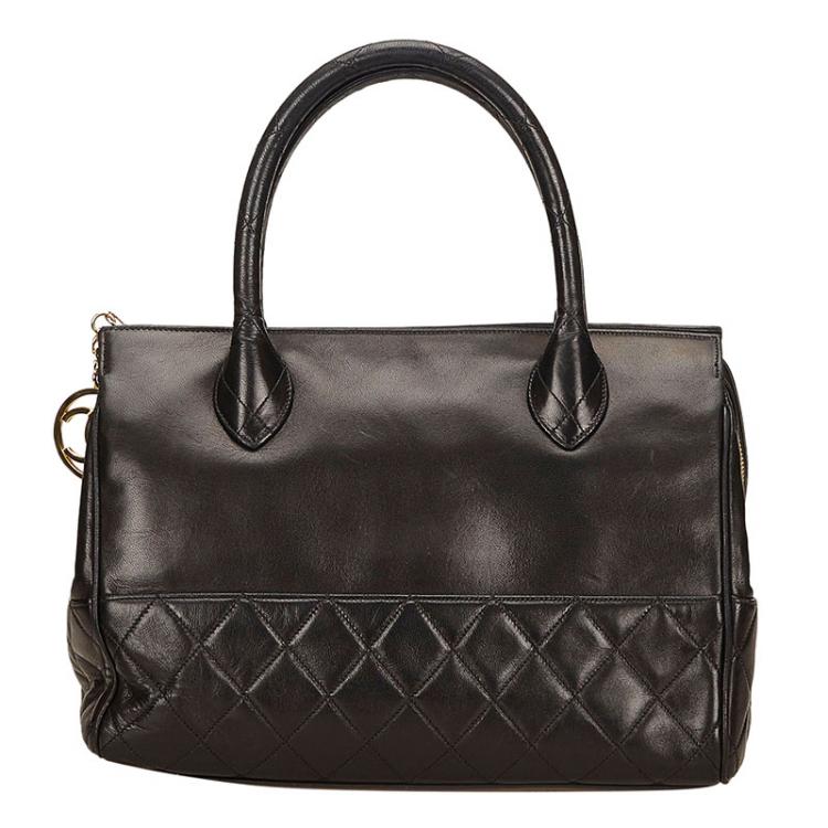 Chanel Black Luxe Ligne Bowler Bag - Vintage Lux