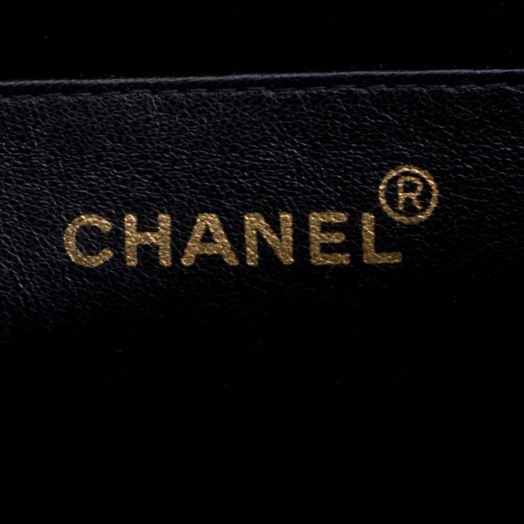 Pre Owned Chanel Black Quilted Canvas Maxi Vintage Classic Single Flap Bag