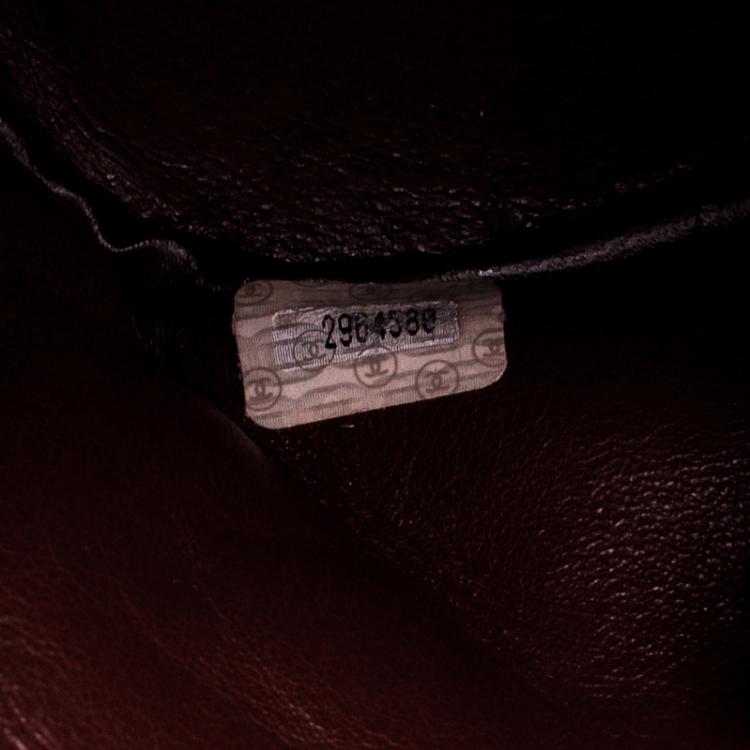 Pre Owned Chanel Dark Brown Quilted Leather Vanity Case