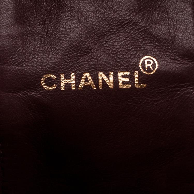 Pre Owned Chanel Dark Brown Quilted Leather Vanity Case