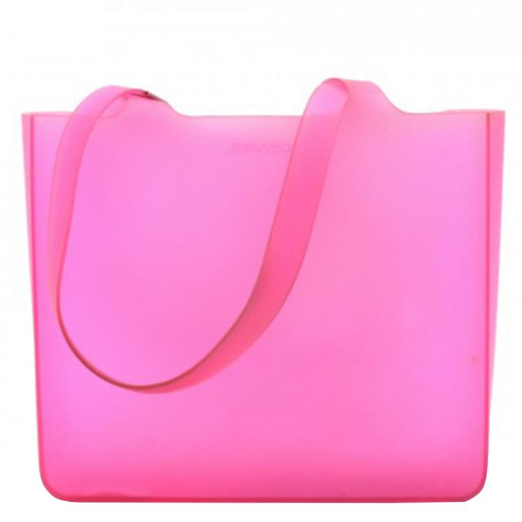 Chanel Pink Rubber Logo Tote Chanel