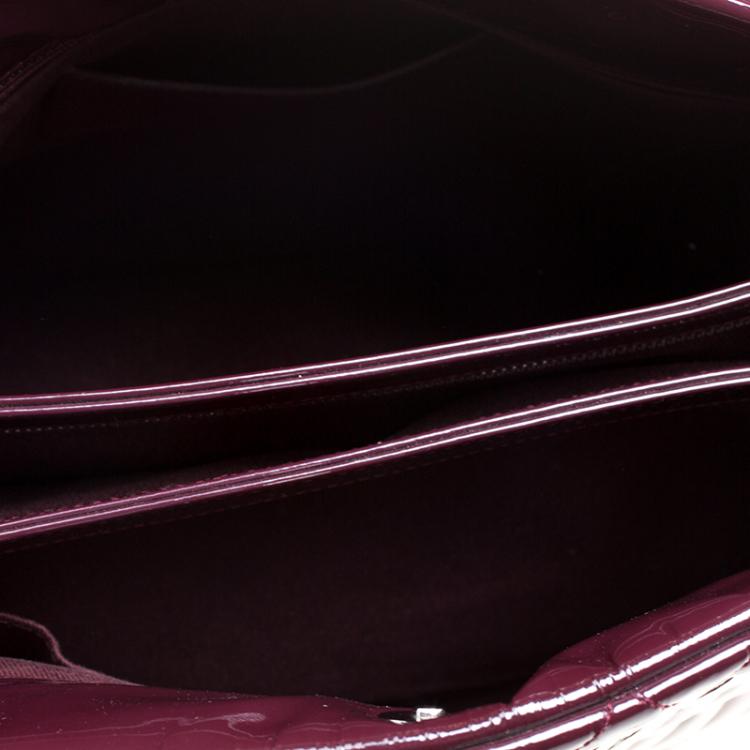 Pre Owned Chanel Burgundy Quilted Patent Leather Just Mademoiselle Bowling Bag