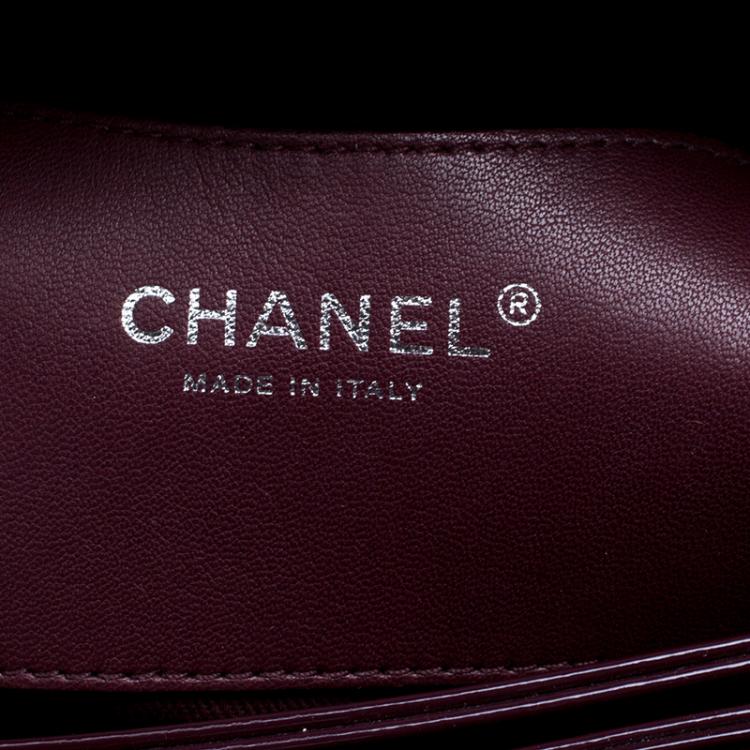 Pre Owned Chanel Burgundy Quilted Patent Leather Just Mademoiselle Bowling Bag