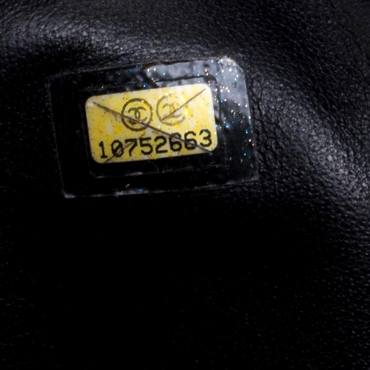 Pre Owned Chanel Black Leather Large Chain Trim Luxe Ligne Bowler Boston Bag