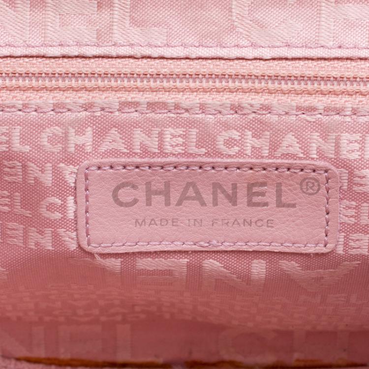 Pre Owned Chanel Peach Leather Accordion Flap Hobo