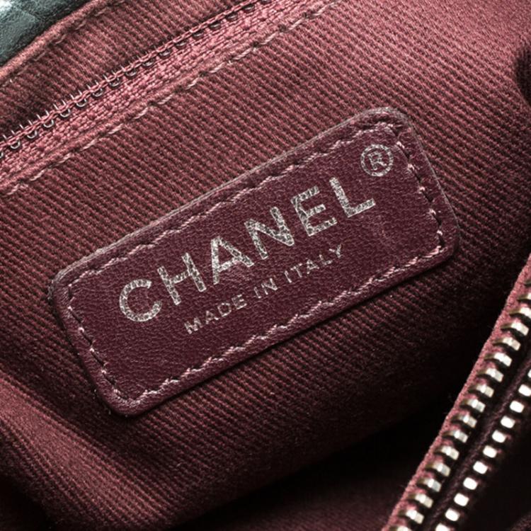 Pre Owned Chanel Dark Green Quilted Leather Classic Flap Shoulder Bag