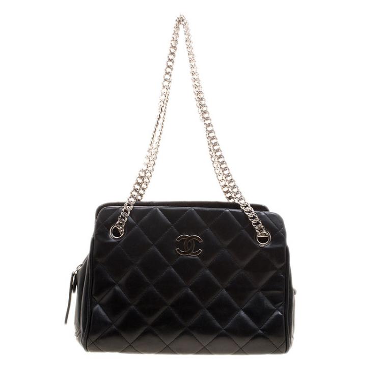 Chanel Quilted Calfskin CC Crown Small Tote