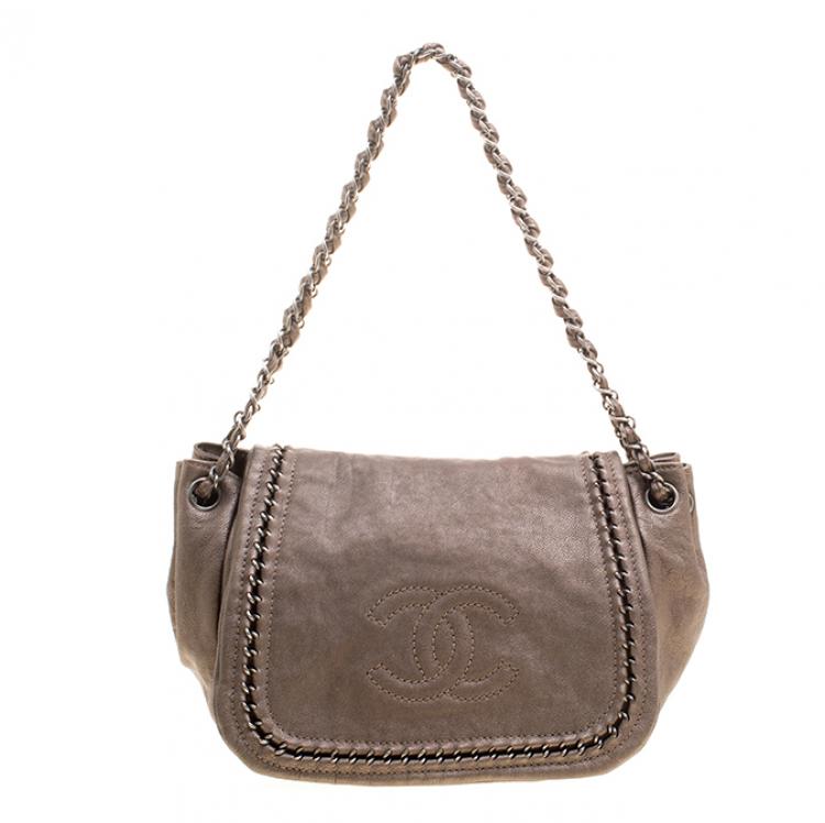 Chanel Metallic Bronze Leather Luxe Ligne Accordion Flap Bag Chanel | The  Luxury Closet