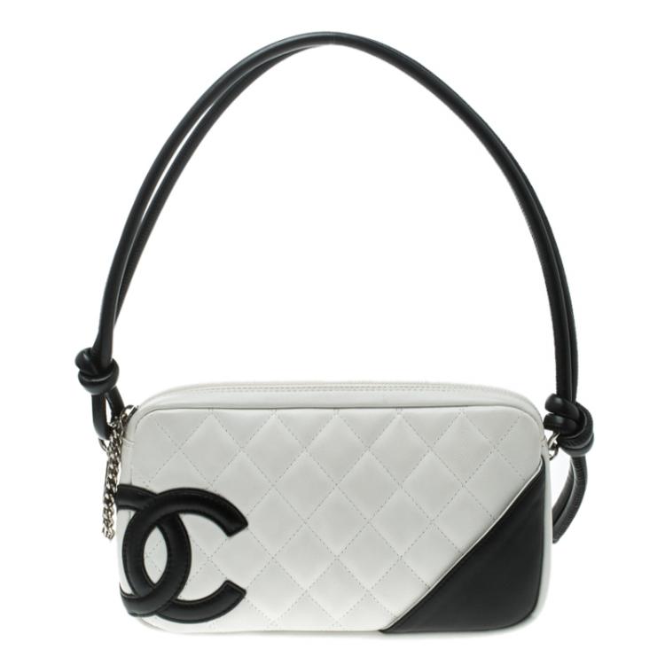 Chanel White Quilted Leather Ligne Cambon Pochette Chanel | TLC