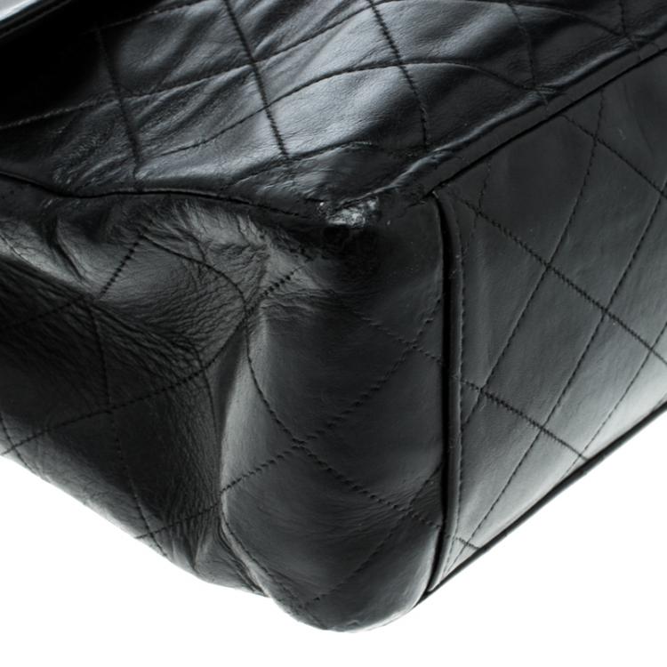 Pre Owned Chanel Black Quilted Leather Maxi Classic Single Flap Bag