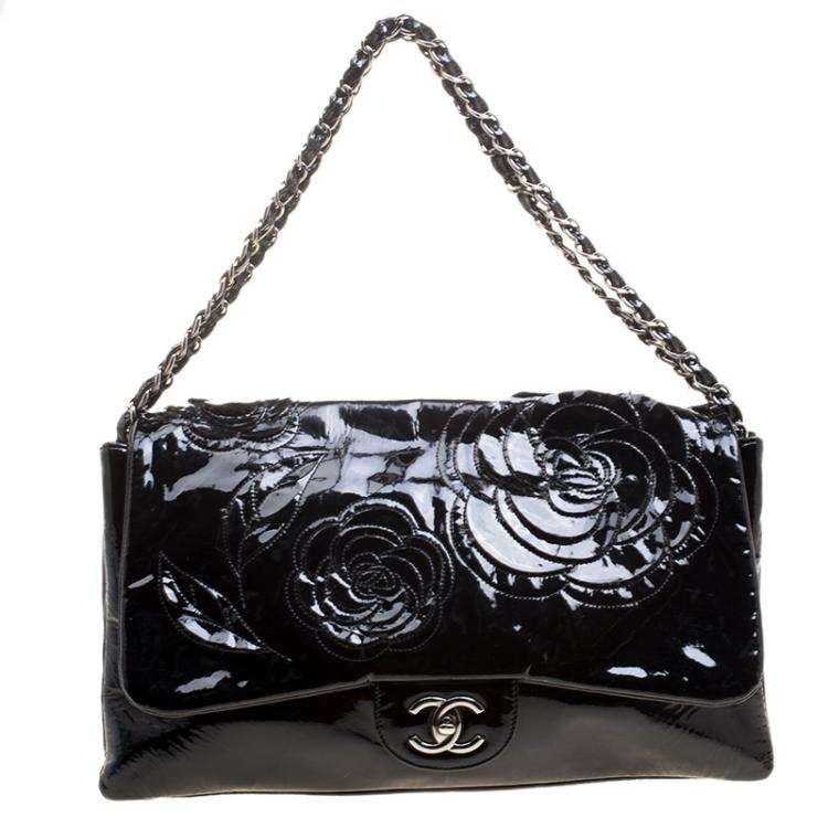 Chanel Black Patent Leather Camellia Flap Shoulder Bag Chanel | The Luxury  Closet