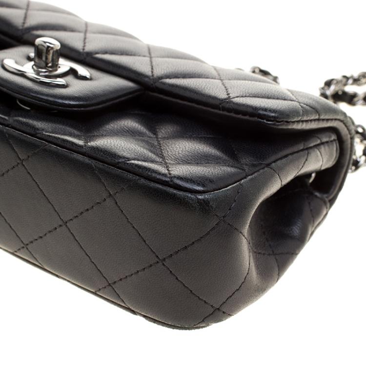 Pre Owned Chanel Black Quilted Leather Extra Mini Classic Single Flap Bag