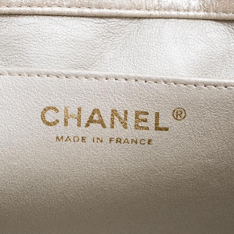 Pre Owned Chanel Light Gold Quilted Leather Classic Single Flap Bag