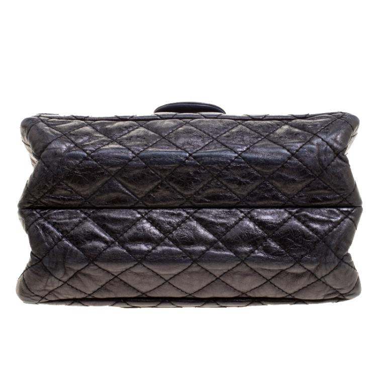 Pre Owned Chanel Black Quilted Leather Reissue Double Gusset Flap Bag