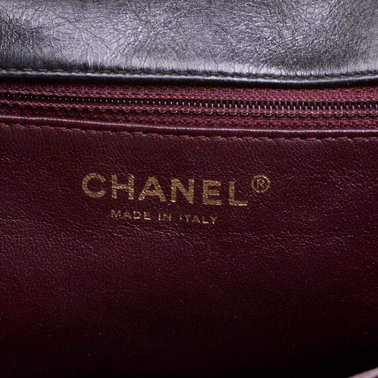Pre Owned Chanel Black Quilted Leather Reissue Double Gusset Flap Bag