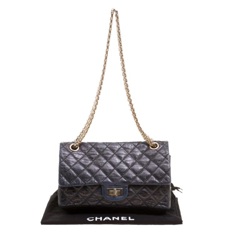 Pre Owned Chanel Black Quilted Leather Reissue Double Gusset Flap Bag