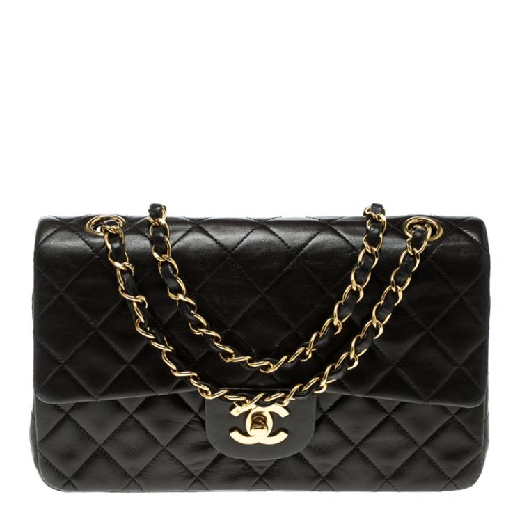 Chanel Brown Quilted Leather Small Vintage Classic Double Flap Bag Chanel   TLC