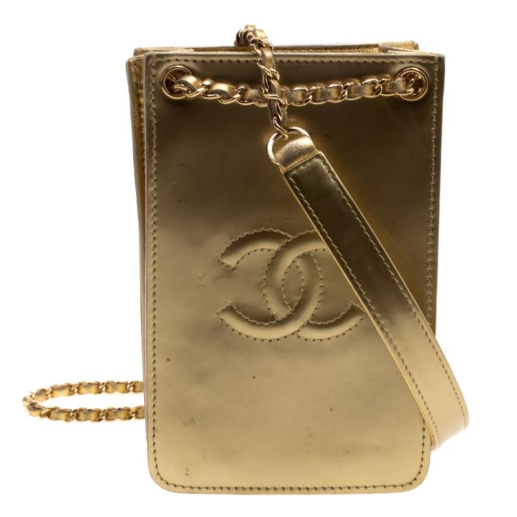 Chanel Vintage Patent Leather CC Phone Holder Crossbody Bag (SHF-23769 –  LuxeDH