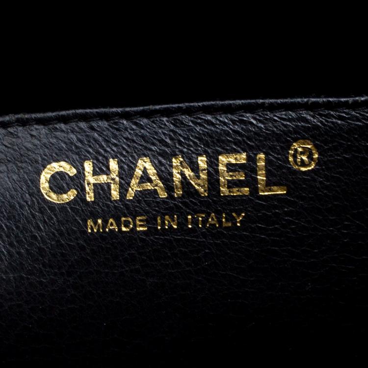 Pre Owned Chanel Black Quilted Leather Maxi Classic Single Flap Bag
