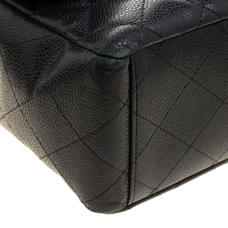 Pre Owned Chanel Black Quilted Leather Maxi Classic Single Flap Bag