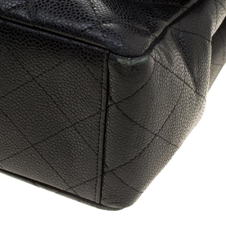 Pre Owned Chanel Black Quilted Leather Maxi Classic Single Flap Bag