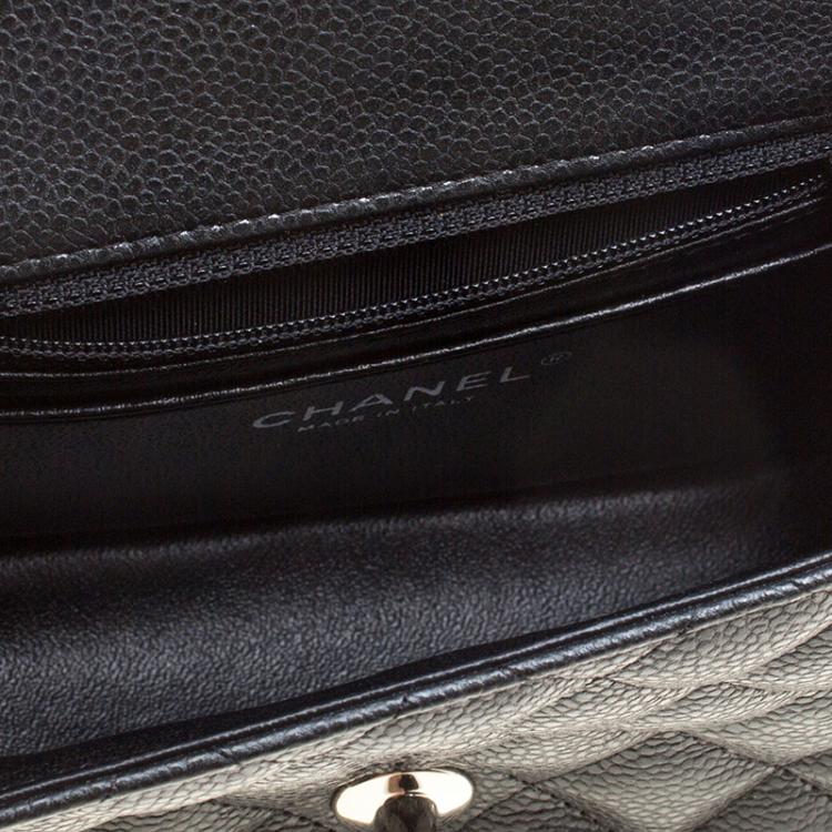 Pre Owned Chanel Black Quilted Leather Mini Square Classic Flap Bag