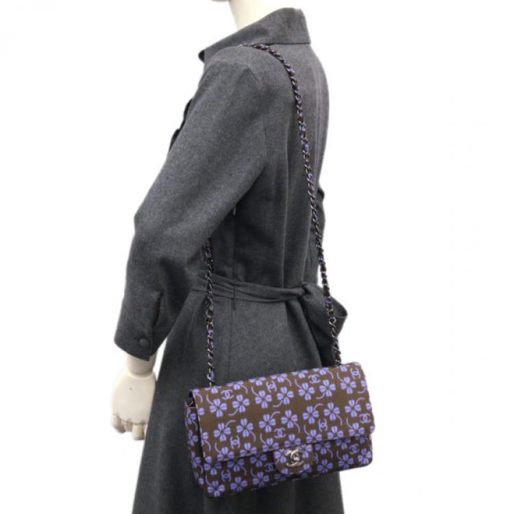 EUC Chanel Pearl Crush Square Flap Bag Quilted Lambskin Mini Lilac/Purple