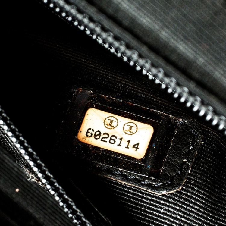 Pre Owned Chanel Black Glazed Wicker Mini Vintage Flap Bag