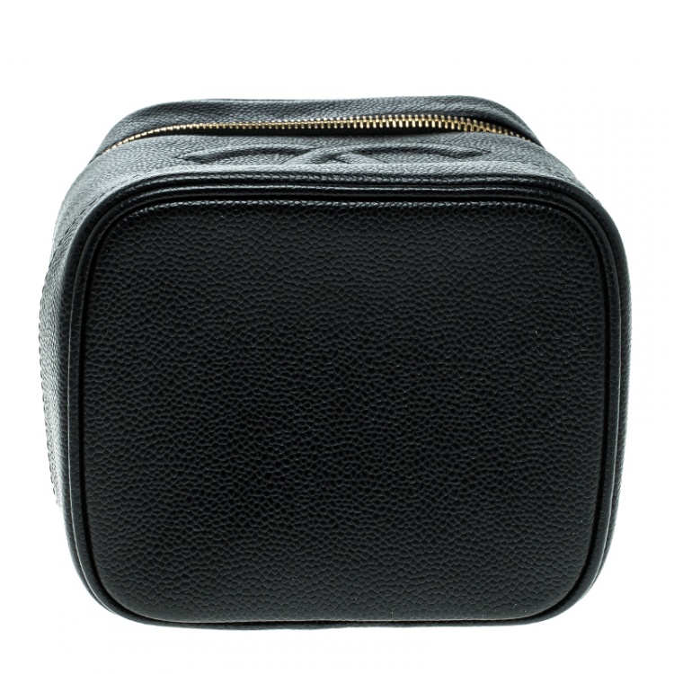 Pre Owned Chanel Black Caviar Leather Vanity Case