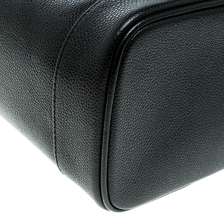 Pre Owned Chanel Black Caviar Leather Vanity Case