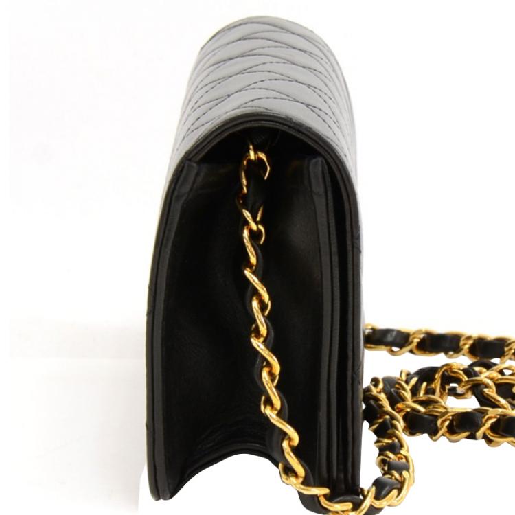 Pre Owned Chanel Black Quilted Leather Mini Vintage Flap Bag