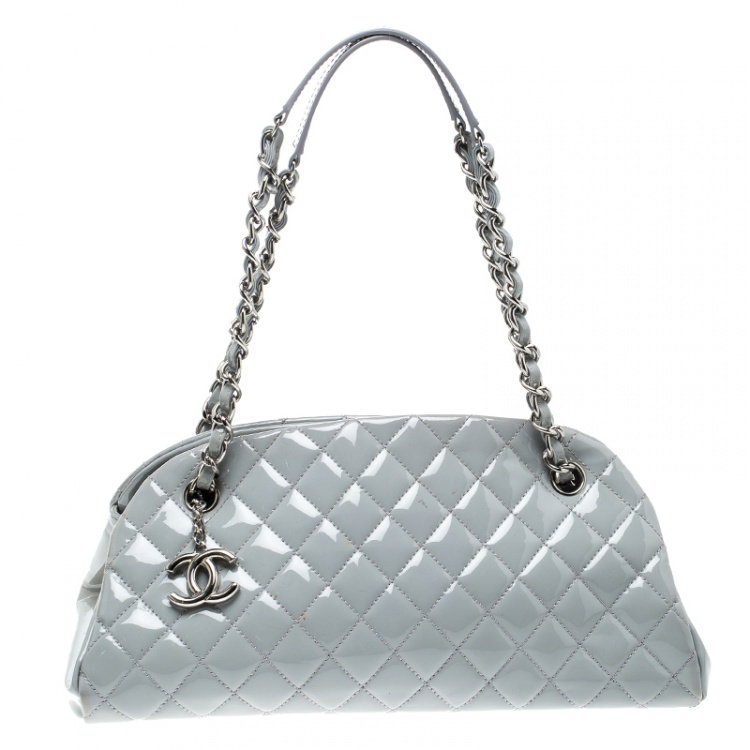 Chanel Light Grey Quilted Leather Just Mademoiselle Bowling Bag Chanel | TLC