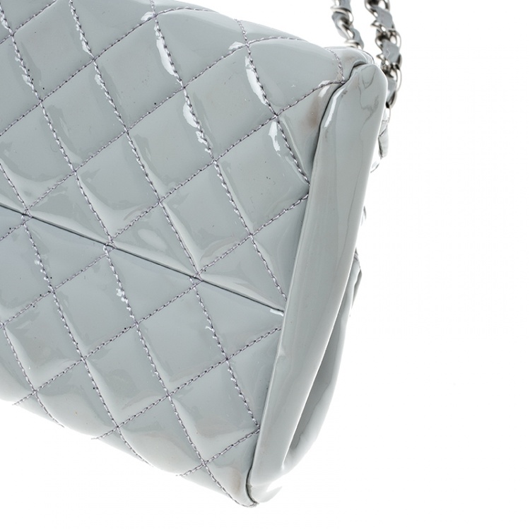 Pre Owned Chanel Light Grey Quilted Leather Just Mademoiselle Bowling Bag