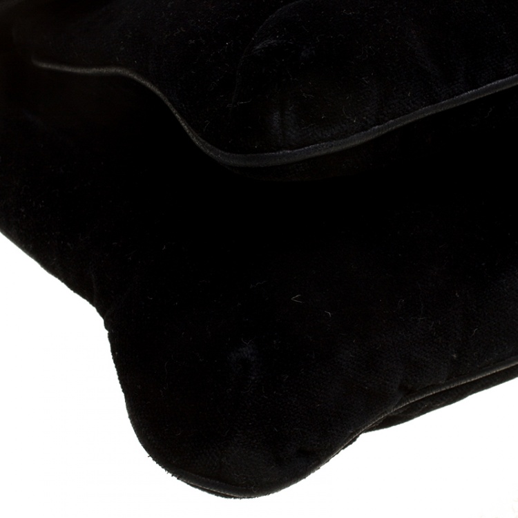 Pre Owned Chanel Black Velvet Giant Reissue Flap Shoulder Bag