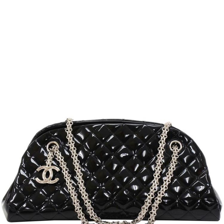 Chanel Black Quilted Patent Leather Just Mademoiselle Bowling Bag Chanel |  The Luxury Closet