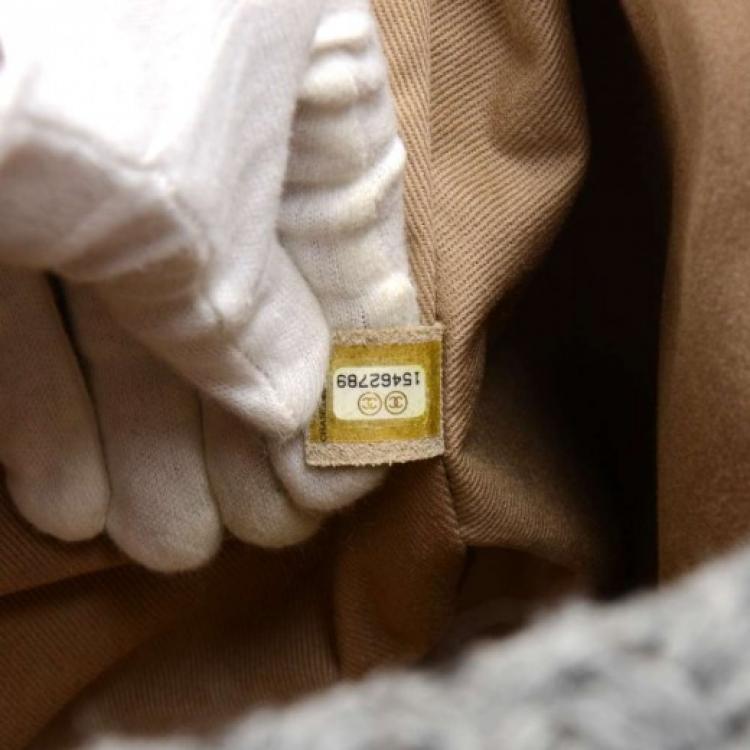 Pre Owned Chanel Two Tone Quilted Wool/Leather Limied Edition Flap Bag