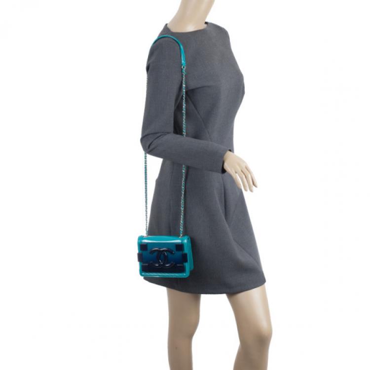 Chanel Pink Ombre Plexiglass and Patent Leather Boy Brick Mini Flap Bag -  Yoogi's Closet