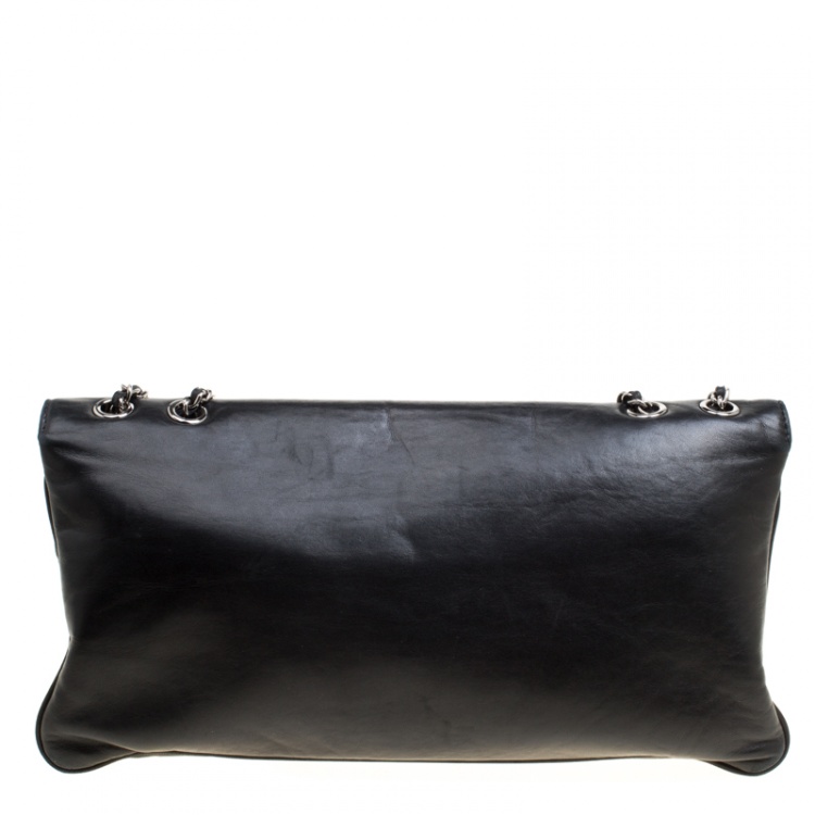 Pre Owned Chanel Black Leather Giant Reissue Flap Shoulder Bag