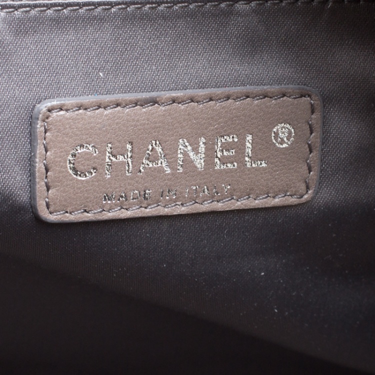 Pre Owned Chanel Black Leather CC Chain Around Bowling Bag