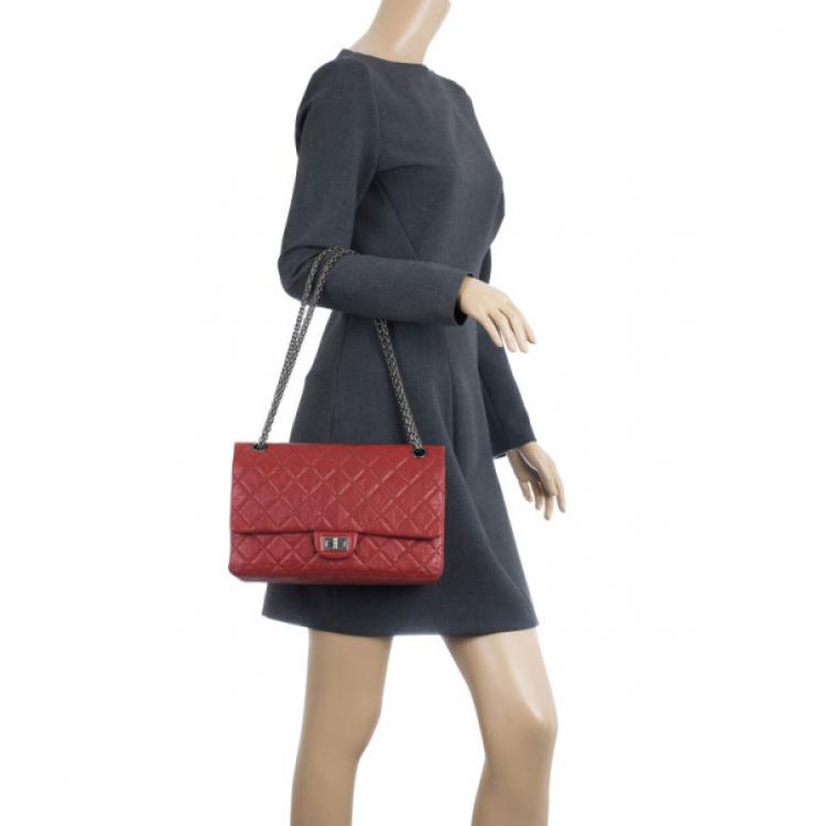 Pre Owned Chanel Red Leather 2.26 Reissue Flap Bag