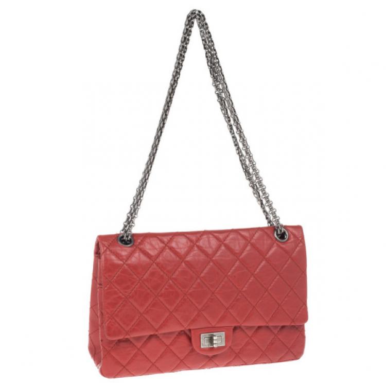 Pre Owned Chanel Red Leather 2.26 Reissue Flap Bag