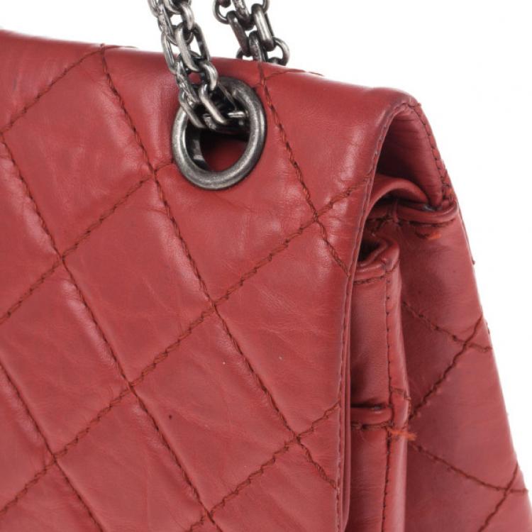 Pre Owned Chanel Red Leather 2.26 Reissue Flap Bag