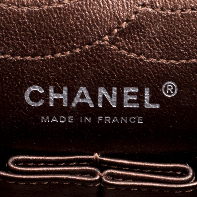 Pre Owned Chanel Bronze Quilted Leather Reissue 2.55 Classic 225 Flap Bag with Coin Purse Accessories