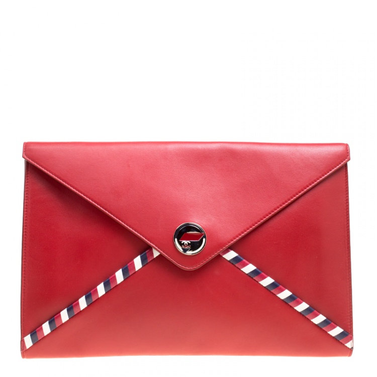 Chanel Red Leather Airline Envelope Pouch Chanel | The Luxury Closet