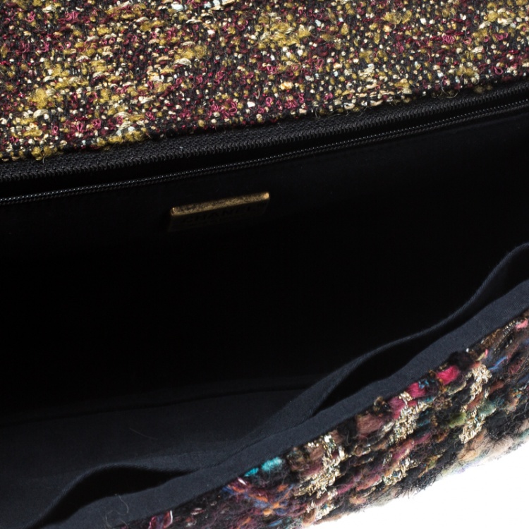 Pre Owned Chanel Multicolor Tweed and Jeweled Limited Edition Lesage Reissue Flap Bag 