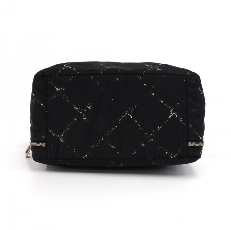 Pre Owned Chanel Black Nylon Travel Line Satchel Bag