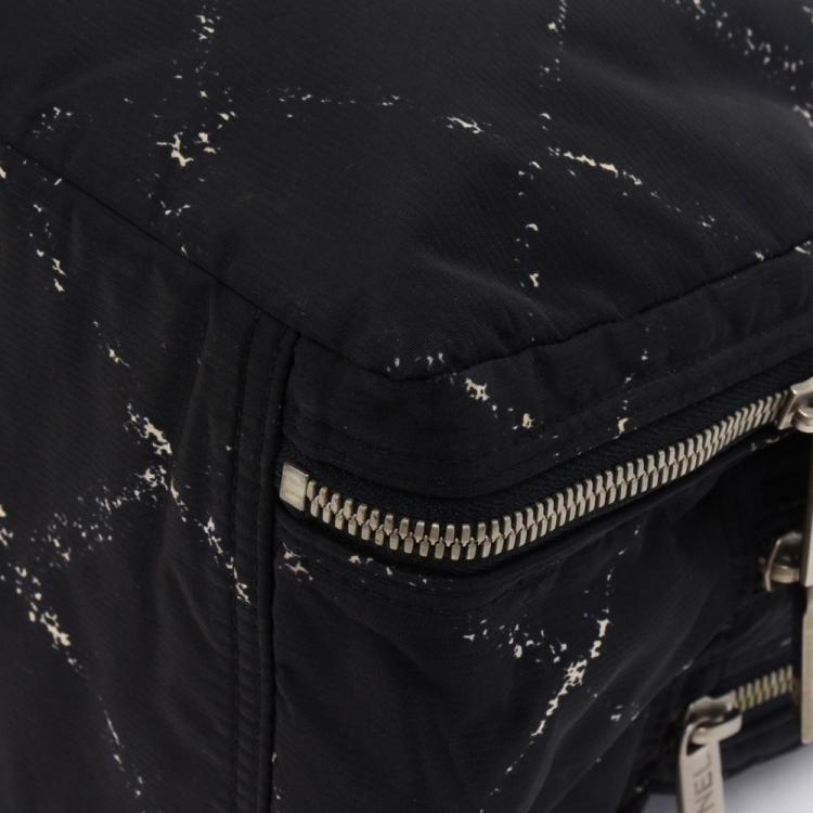 Pre Owned Chanel Black Nylon Travel Line Satchel Bag